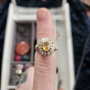 Le Vian Citrine and Diamond 14k yg ring